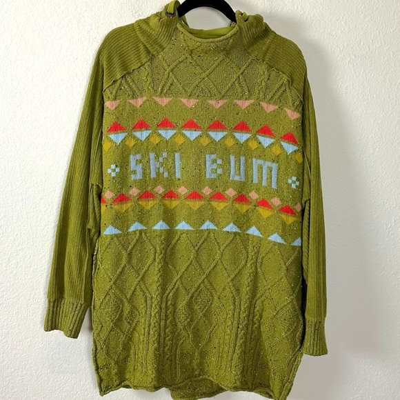 Free People FP Movement Powder Snow Bunny Ski Bum Sweater Hoodie Small GorpCore - Picture 11 of 17